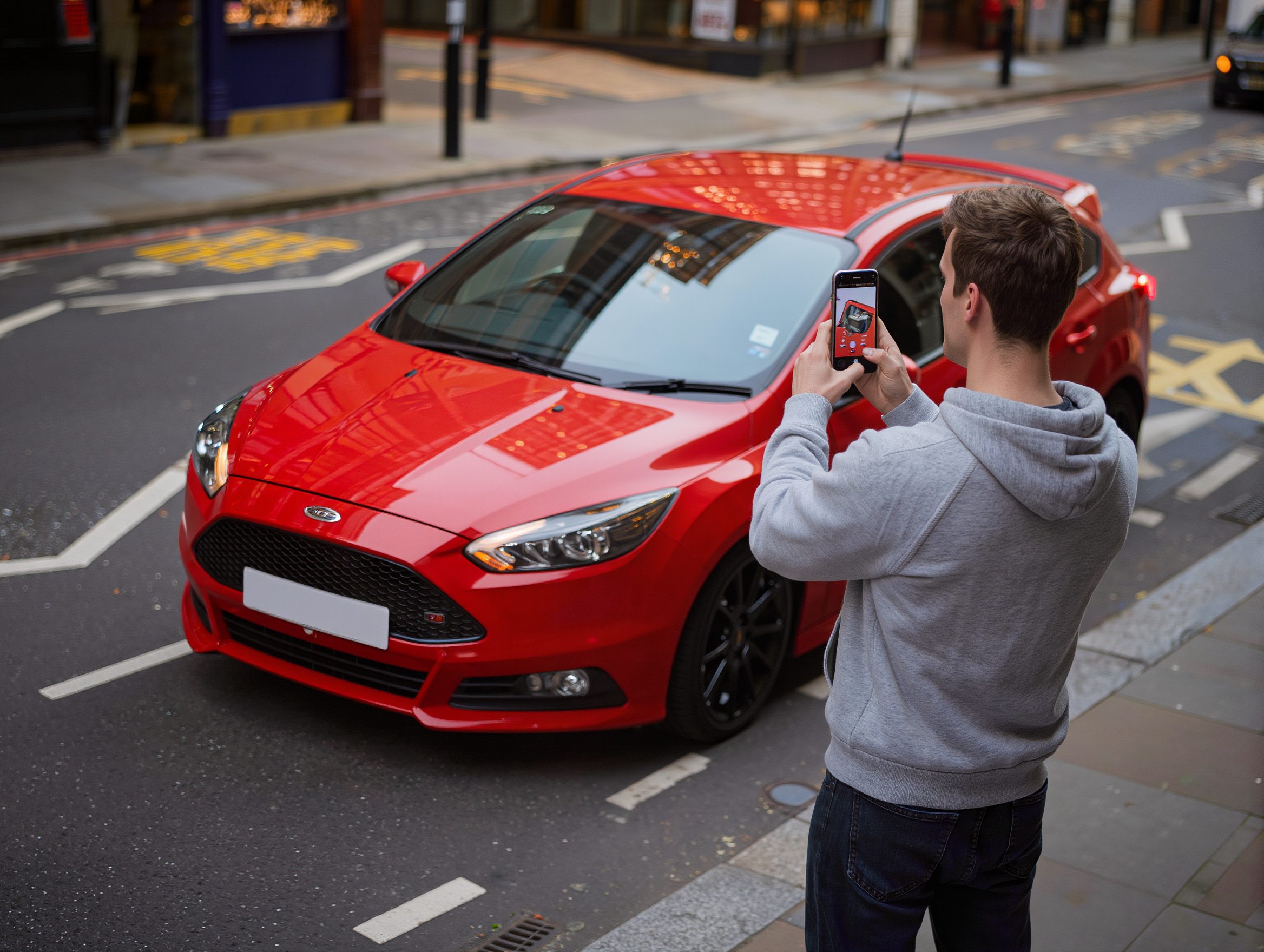 Person scanning a car with AutoSpotter